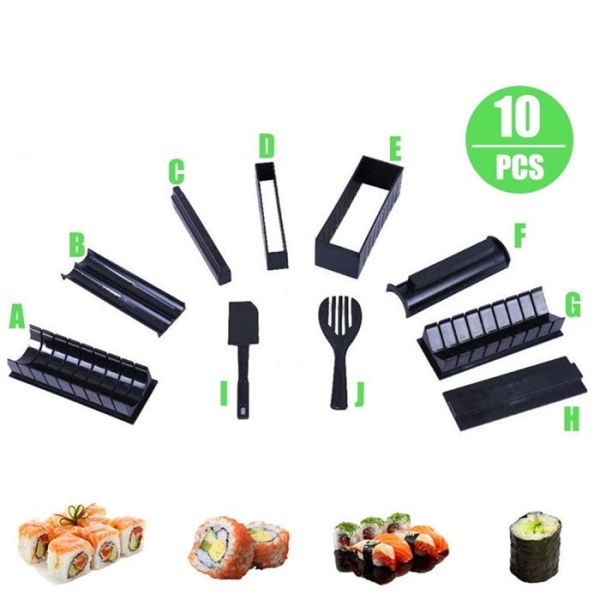 Sushi-mylly - TD® - 10 kappaletta - DIY - ABS + PP - Musta Svart