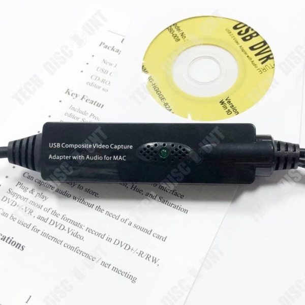TD® Audio Video Audio Video Capture Card Adapter USB2.0 VHS till DVD-konvertering RCAScart RCA