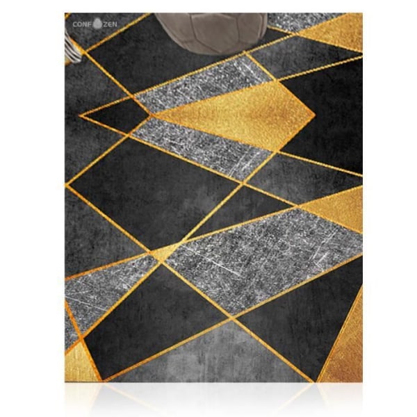 CONFO brun Moderne Tæppe Blød Store Dimensioner Stue Tæppe Geometrisk Patchwork Guld Kort Højde Nem at Rengøre Tæppe 120