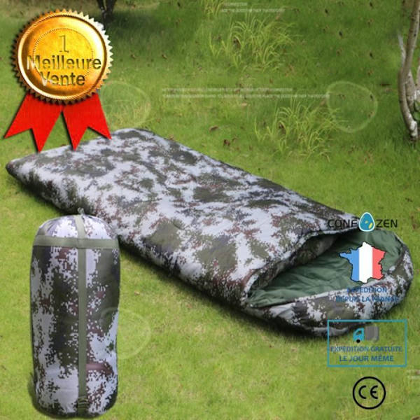 CONFO® Camouflage sovepose, envelopesort, voksen indendørs, bomulds sovepose, udendørs camping, voksen camping