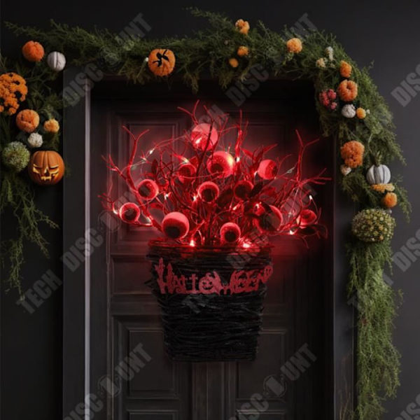TD® Halloween-oven ripustuskruunu 38*32*13cm Pelottava hämähäkkikoristelu Sopii Halloween-koristeluun
