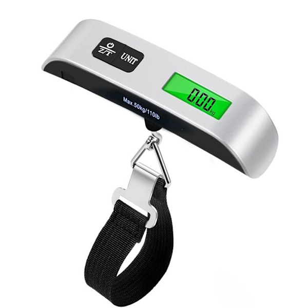 Bærbar digitalvægt til bagage, præcision på 50 kg, LED-display til rejsende, vægt i kilogram og pund röd vit