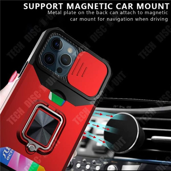 TD® Puhelinripa iPhone 13 Pro, korttirengas, puskurin ikkuna, auto, pudotusvastainen suojakuori