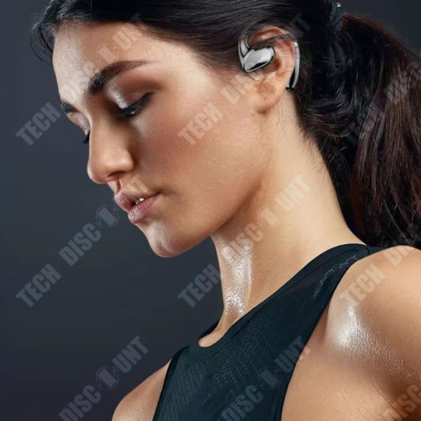TD® S900 bluetooth headset sort med knoglen conduction til udendørs ørebrug, ideel til sportsaktiviteter.