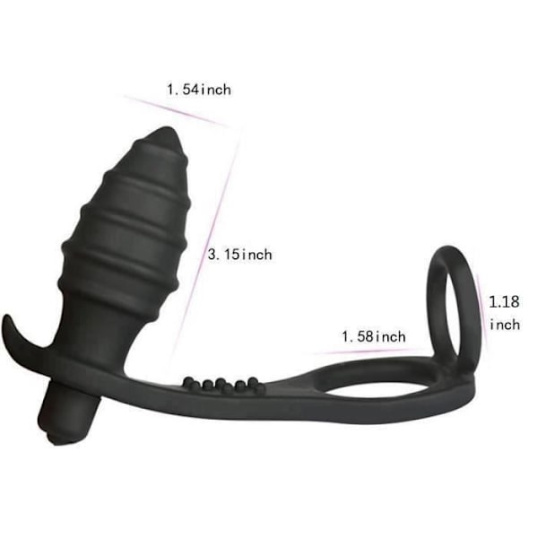 Prostata Stimulator - Meg59093 - Sexlegetøj - 10 Hastigheder - Silikone - Sort Svart