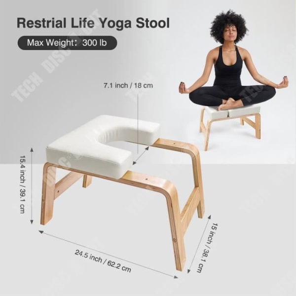TD® Trä multifunktionell yoga inverterad pall professionell kärnstyrka extra stol hem fitness artefakt