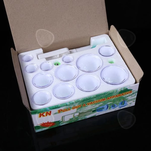 CONFO 12 koppar Medicinsk kinesisk kropp Vakuumkoppning Massageterapi Hälsa Sug En urtavla som inte är av glas