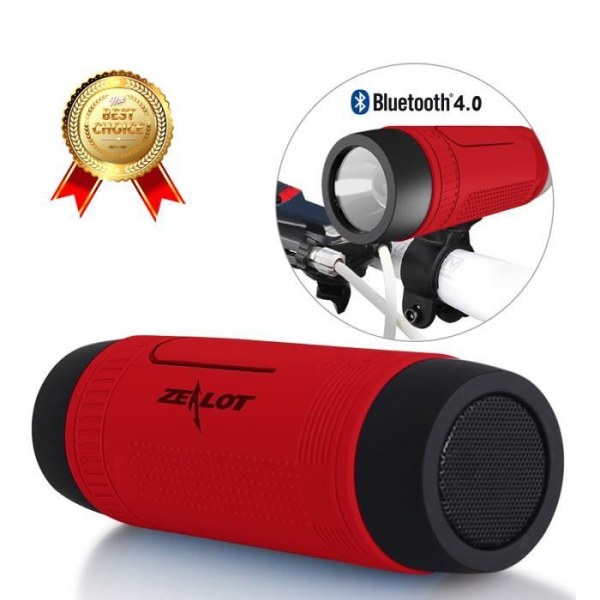 LCC®S1Bluetooth Vattentät multifunktionell stereohögtalare, högtalare, 4000mAh, för cykling och andra sporter -Röd Röd