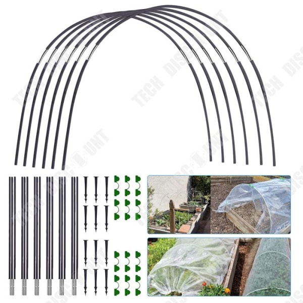 TD® Växthusram Set med 6 växthusstöd Horticultur växthusram Rostfritt ring för växthus