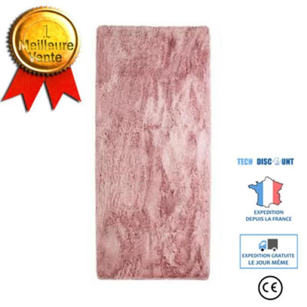 Matta - TD® - Extra mjuk mikrofiber - 80 x 180 cm - Rosa - Antislip Rosa