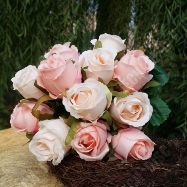 TD® Buket af silke blomster til ideel og trendy dekoration til smuk stue, elegante silke pæoner dekorativt.