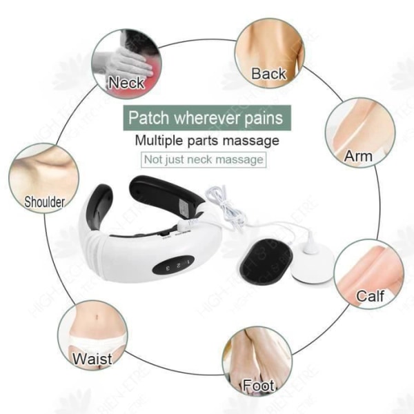 HTBE® Multifunktions intelligent cervikal ryggradsmassager elektromagnetisk puls nacke midja axel knådande hals nackskydd