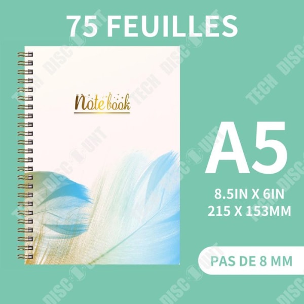 TD Notebook 21,5×15,3cm 80 g/m² 150 sidor 75 ark miljövänlig A5 anteckningsbok Anteckningsblock för Travel School Office