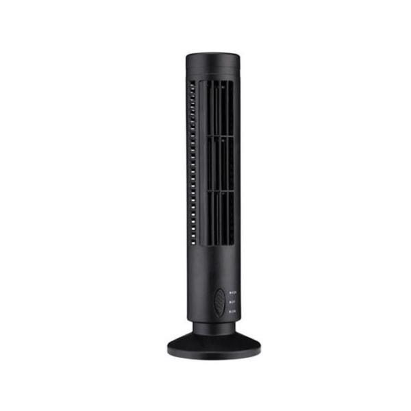 USB Bladeless Fan Tower Elektrisk Fläkt Mini Vertikal Luftkonditionering, Bladeless Stående Fläkt Svart