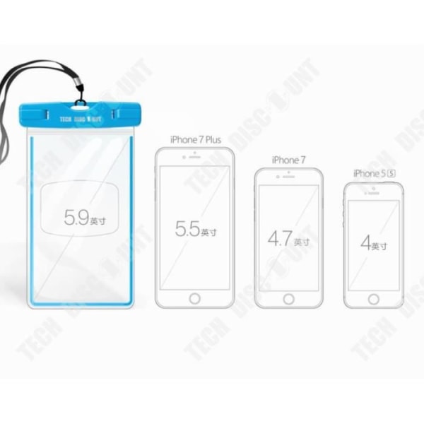 TD® vattentät väska för mobiltelefon undervattenskamera högperspektiv simdykning iPhone fodral bärbar sport havsvatten