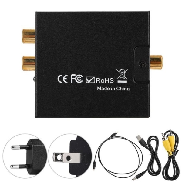 DAC-omvandlare Digital till analog ljudomvandlare Optisk signal koaxial till fiberoptisk Jack 3,5 mm stereo