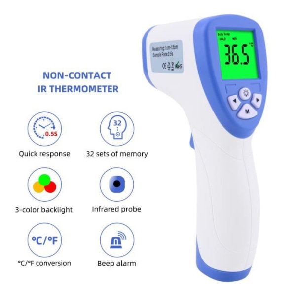 Baby panntermometer Infraröd termometer för feber, 3-i-1 medicinsk termometer för barn och vuxna