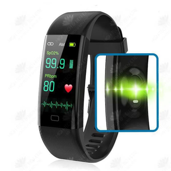 HTBE® Multifunktionelt sportsarmbånd Elektronisk display Sportsur Vandtæt armbånd Pedometer Sort armbånd