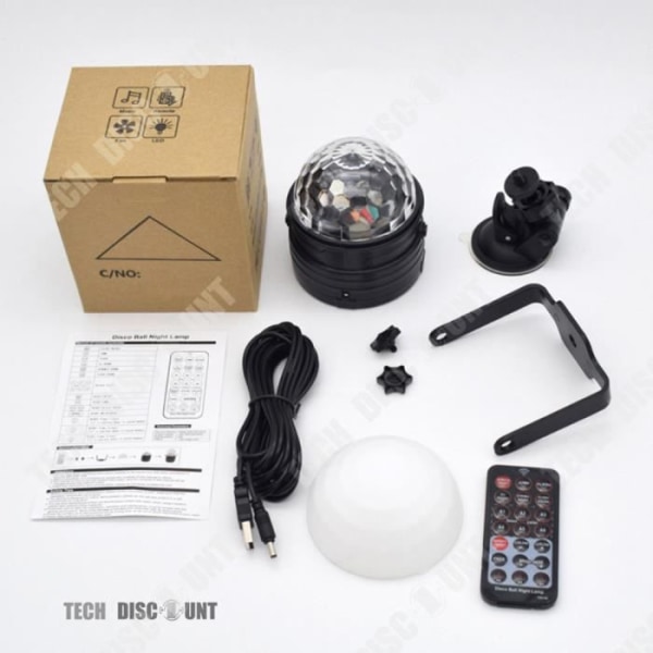 TD® lampe boule disko scene festelys projektor fødselsdagsdekoration led bil USB kraftig belysning fjernbetjening
