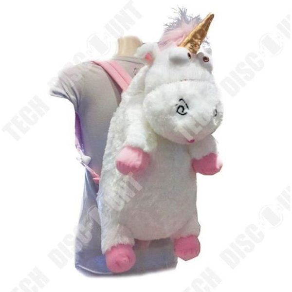 TD® Unicorn Ryggsäck - Super Soft Plysch Vit-Rosa droppväska - Plysch Ryggsäck för flickor och barn