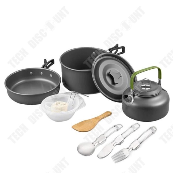 TD® Bärbar Camping Köksredskap Set Non-stick Köksredskap Set Aluminium Picknickskålar - Typ matlagningsset -C