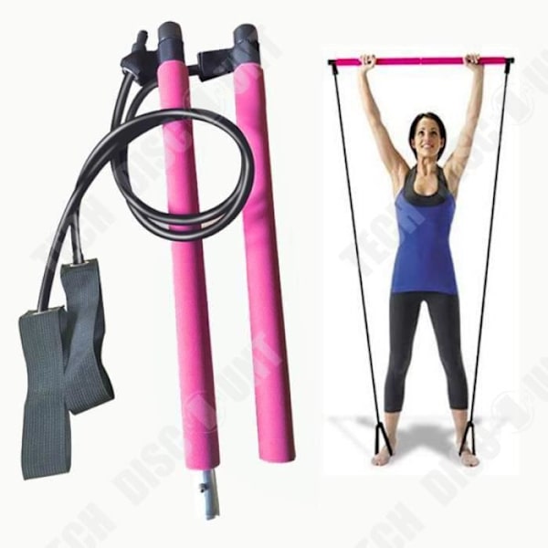 TD® Pilates Barre Stang med Modstandsbånd til Hjemmegymnastik - Model: VIOLET