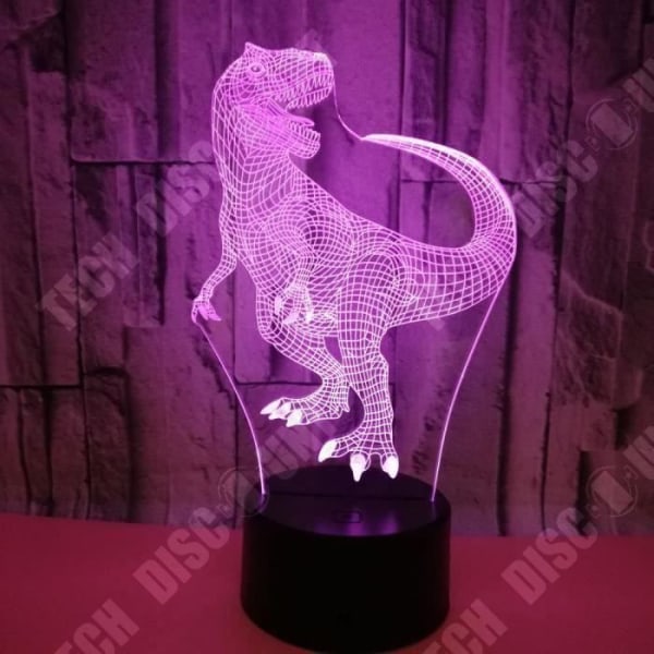 TD® Optisk bordslampa dekorativ taktil 7 färger optisk illusion modell Tyrannosaurus lågförbrukning USB-kabel eller 3 AA-batterier