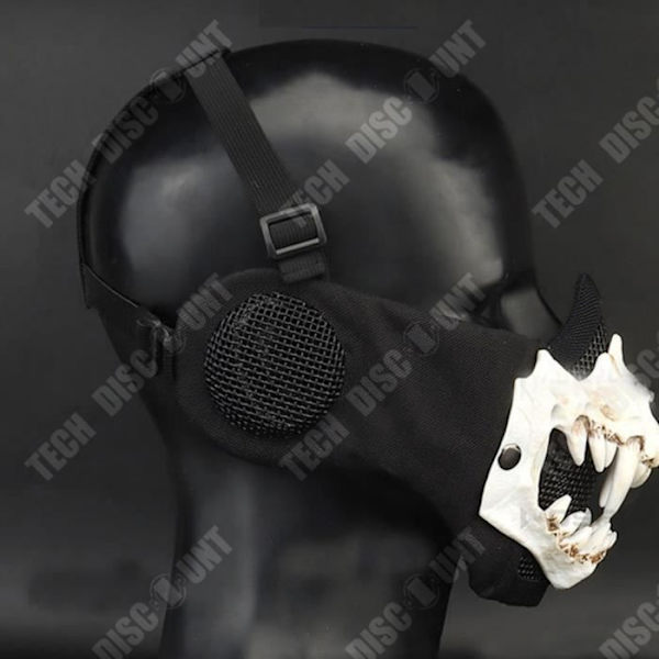 TD® Fang Mask, Hörselskydd, Utomhusriddräkt, Skelett, Funny Halloween Utrustning Set
