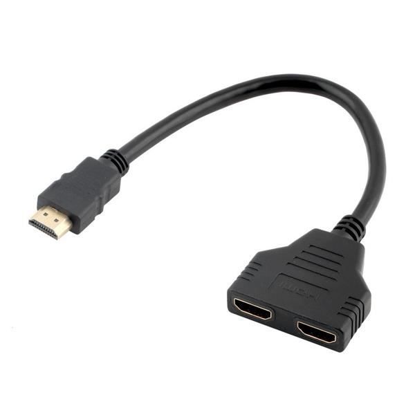 MaxLLTo ® 1080P HDMI-port hane till 2 hona 1 in 2 ut splitteradapter kabelomvandlare