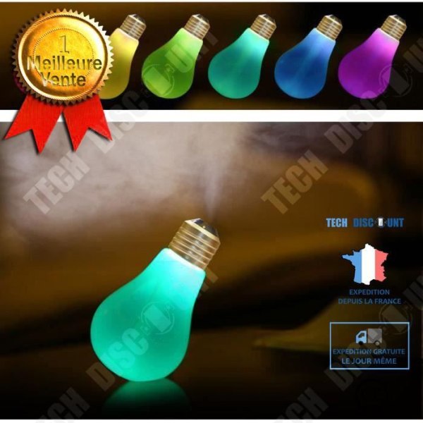 TD® USB LED Bulb Shape Luftfuktare - Färgglad ultraljudsluftfuktare - Luftrenare behandling