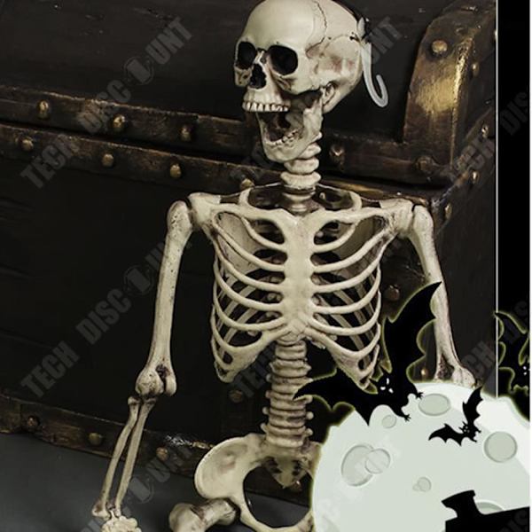 TD® Plast Skelett 90 cm Vit Mänskligt Skelett Hängande Plast Skelett Designat för Halloween-dekorationer