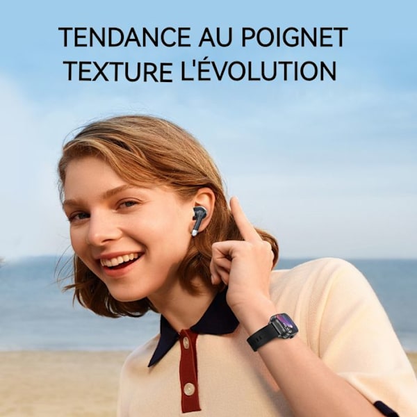 Montre connectée INN® 2 i 1 8-15 dage standbyautonomi bluetooth headset bevægelsessensor bluetooth sort