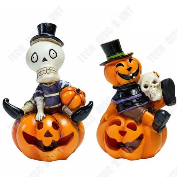 TD® Halloweenin kurpitsavalot 2kpl 8*7*12cm Luuhahmo värivalo Sopii Halloween-juhlakoristeeksi