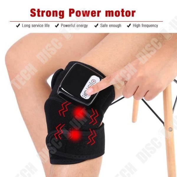Multifunktionell knä massageapparat Knä massager terapiverktyg Vibrationsvärme Svart M