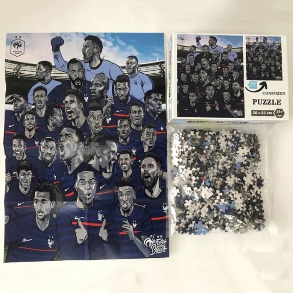 CONFO® Pussel Euro 2020 French Team European Cup 500 bitar gåva vuxna barn leksaker pedagogisk underhållning fotboll