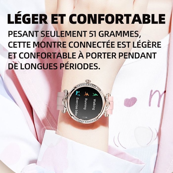 C Smart klocka ip67 bluetooth 5.2 vattentät aktivitetsspårare stegräknare kalorier sportklocka smart klocka för kvinnor rosa färg