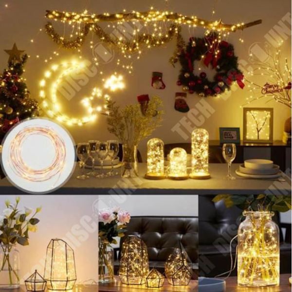 TD® USB Led String Lights, [2-pack]5m 50LED Silver-tråd med fjärrkontroll, 8 lägen (Cool White)