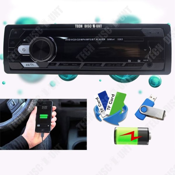 TD® Bluetooth-autoradio CD DVD -soitin 24V MP3 -stereolla, Bluetooth-kädet vapaana autoradio audio auton käyttöön