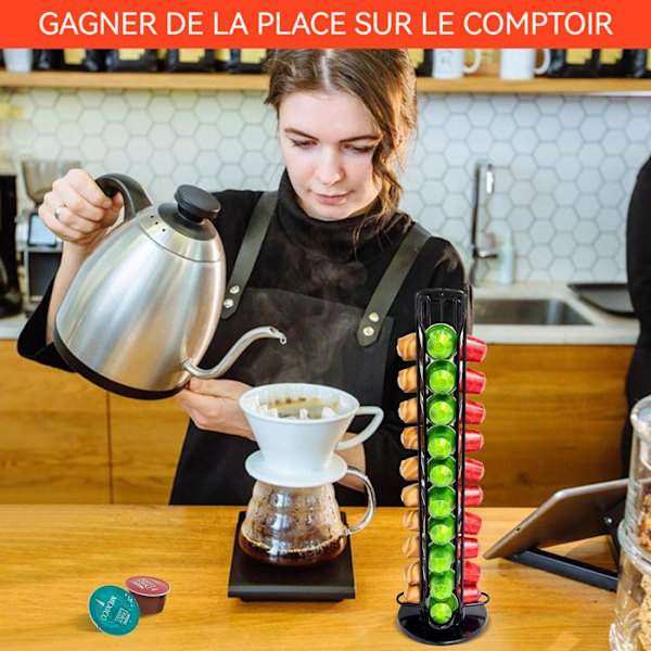 Porte kapsler dolce gusto original roterende display 40 styk støtte pladsbesparende skuffe opbevaring volumen kapacitet