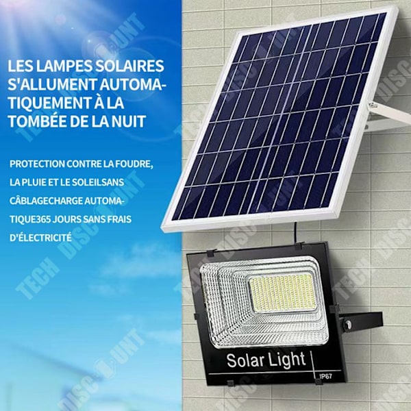 TD Solcellelampe udendørs 150W 144LED sollys udendørs med vandtæt fjernbetjening IP67 sollys til udendørs havebelysning