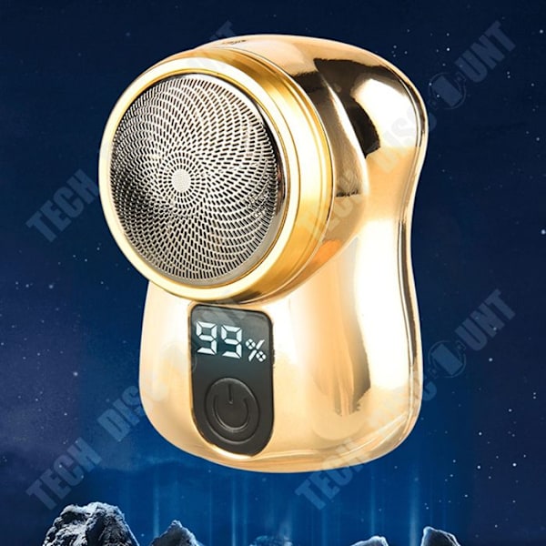 TD® Mini Vattentät Rakapparat Kompakt Bärbar Laddningsbar El Rakapparat Bil Digital Display Razor Guld