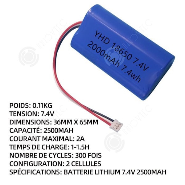 INN Lithium-ion batteri 7.4V 2500mAh lithium-ion batteri til støvsugere, kompatibel li-ion batteri til udskiftning