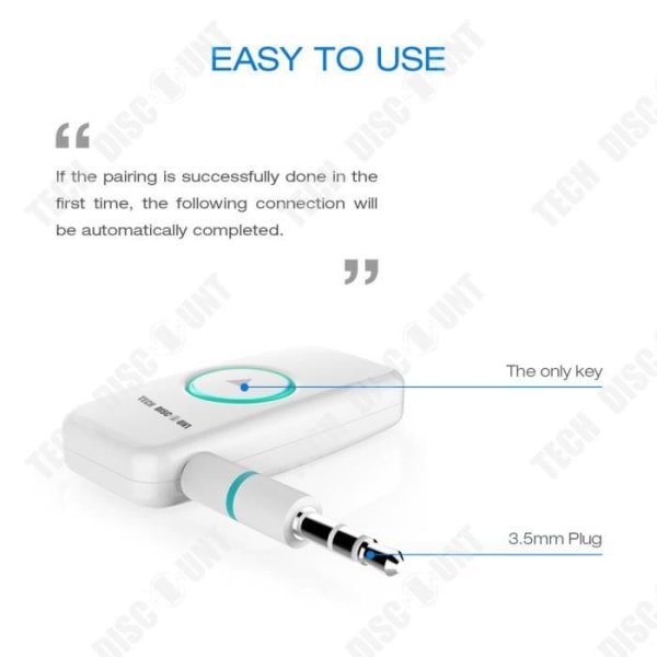TD® Bärbar bil Bluetooth-ljudmottagare Trådlös Adapter Stereo Musik Streaming Output Handsfree-samtalssändare
