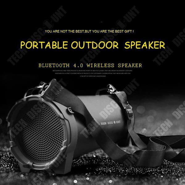 TD® Tehokas kannettava Bluetooth-kaiutin urheiluauto korkean teknologian 5.0 langaton musta radiokaiutin kuljetettava