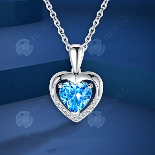 INN® Sterling Silver Eternal Heart Necklace Women Premium Feeling Silver Cent Chain Pendant