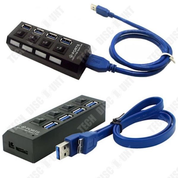 TD®-driven USB-hubbkabel 4-portars navadapterswitch Strömladdning Bekväm sparande strömanslutning