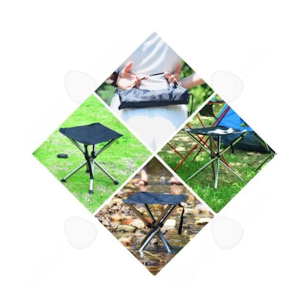 CONFO® Infällbar hopfällbar pall mazza bärbar campingstolsbänk i rostfritt stål