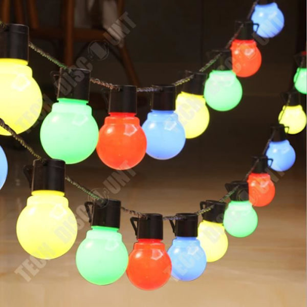 TD® LED lyskæde, guisette G50, udendørs guisette, kuglekæde, bryllupsfest - Model: WHITE 5m