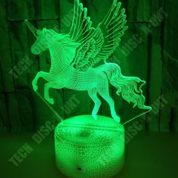 TD® 3D Yksisarvinen Himmennettävä Kosketuslamppu LED-valo 7 väriä Yönvalot