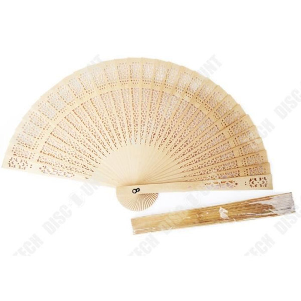 TD® Sæt af 10 træfans til kvinder, elegant, moderne asiatisk, til at lave vind i aftener, stof af bambus, store fester.